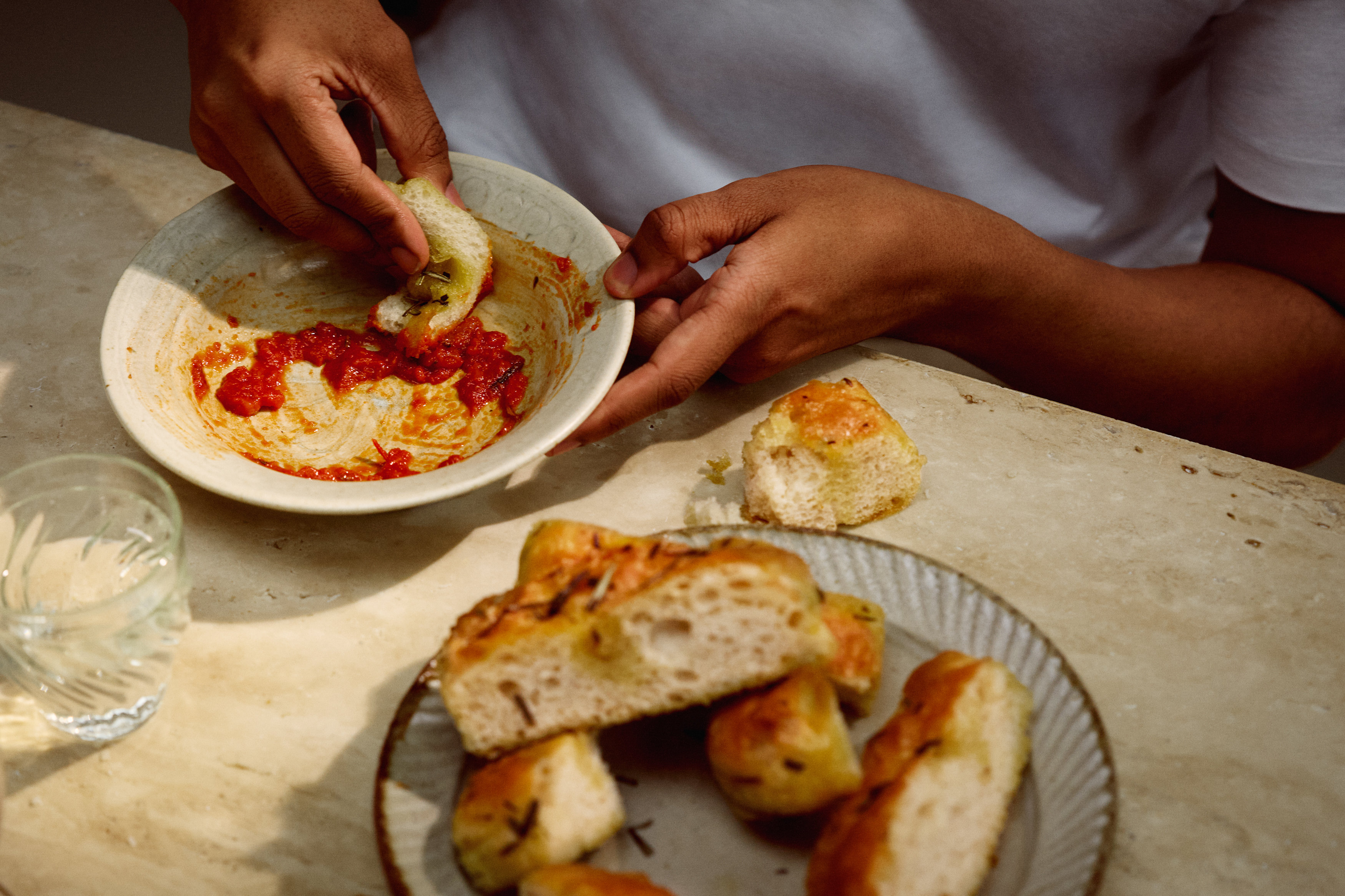 Angela Hartnett with Waitrose Rosemary & Sea Salt Focaccia